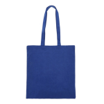 Petit sac en coton recyclé avec soufflet et poignées 140 g/m2 couleur bleu deuxième vue