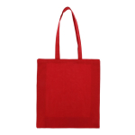 Petit sac en coton recyclé avec soufflet et poignées 140 g/m2 couleur rouge deuxième vue