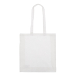 Petit sac en coton recyclé avec soufflet et poignées 140 g/m2 couleur blanc deuxième vue