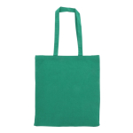 Petit sac en coton recyclé avec soufflet et poignées 140 g/m2 couleur vert foncé deuxième vue