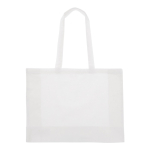 Grand sac en coton recyclé avec soufflet et poignées 140 g/m2 couleur blanc deuxième vue