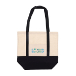 Sac en coton avec détail de couleur à la base et poignées 140 g/m2 vue principale