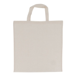 Sac en coton OEKO-TEX avec poignées courtes 140 g/m2 couleur beige deuxième vue