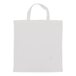 Sac de courses OEKO-TEX coloré avec poignées courtes 140 g/m2 couleur blanc deuxième vue