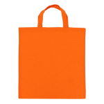 Sac de courses OEKO-TEX coloré avec poignées courtes 140 g/m2 couleur orange deuxième vue