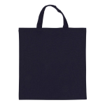 Sac de courses OEKO-TEX coloré avec poignées courtes 140 g/m2 couleur bleu foncé deuxième vue