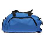 Sac de voyage en RPET avec plusieurs compartiments couleur bleu quatrière vue