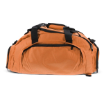 Sac de voyage en RPET avec plusieurs compartiments couleur orange quatrière vue