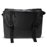 Mallette pour ordinateur style messager RPET avec poignée rembourrée couleur noir deuxième vue