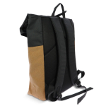 Sac à dos roll-top en RPET et liège avec pochette pour ordinateur 15'' couleur noir deuxième vue