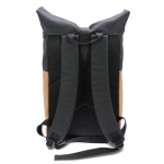 Sac à dos roll-top en RPET et liège avec pochette pour ordinateur 15'' couleur noir quatrière vue