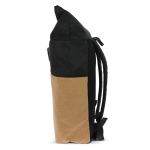 Sac à dos roll-top en RPET et liège avec pochette pour ordinateur 15'' couleur noir cinquième vue
