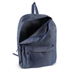 Classique sac à dos en RPET en plusieurs couleurs avec poche frontale couleur bleu foncé deuxième vue