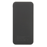 Batterie externe compacte 10 000 mAh en plastique recyclé couleur gris foncé troisième vue