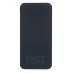 Batterie externe compacte 10 000 mAh en plastique recyclé couleur bleu foncé troisième vue
