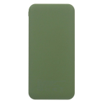 Batterie externe compacte 10 000 mAh en plastique recyclé couleur vert olive troisième vue