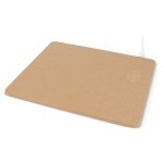 Tapis de souris en papier recyclé avec chargeur sans fil couleur naturel