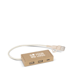 Hub en papier recyclé avec 2 ports USB et un port USB-C vue principale