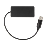 Hub USB en aluminium avec 3 ports et câble d'une longueur de 20 cm couleur noir quatrière vue