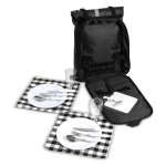 Sac à dos de pique-nique avec jeu de couverts, assiettes et plus couleur noir troisième vue