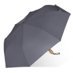 Parapluie pliable en RPET avec poignée en bois Ø94 couleur gris