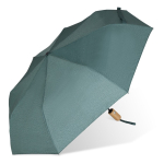 Parapluie pliable en RPET avec poignée en bois Ø94 couleur vert foncé