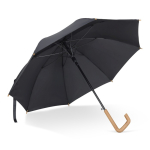 Parapluie en RPET avec poignée en bois et design particulier Ø103 couleur noir deuxième vue