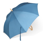 Parapluie en RPET avec poignée en bois et design particulier Ø103 couleur bleu foncé