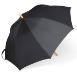 Parapluie en RPET résistant aux tempêtes avec embouts en bois Ø103 couleur noir
