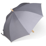 Parapluie en RPET résistant aux tempêtes avec embouts en bois Ø103 couleur gris