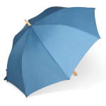 Parapluie en RPET résistant aux tempêtes avec embouts en bois Ø103 couleur bleu foncé