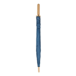 Parapluie en RPET résistant aux tempêtes avec embouts en bois Ø103 couleur bleu foncé quatrière vue
