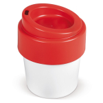 Gobelet à emporter avec couvercle fabrication UE 100% recyclable 240ml couleur rouge