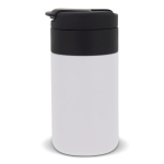 Gourde thermique à double paroi avec couvercle rabattable 250ml couleur blanc troisième vue