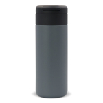 Gourde en acier inoxydable avec couvercle rabattable noir 400ml couleur gris foncé deuxième vue
