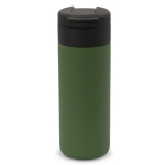 Gourde en acier inoxydable avec couvercle rabattable noir 400ml couleur vert foncé