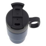 Gobelet en acier inoxydable avec couvercle servant de tasse 300ml couleur bleu foncé quatrière vue