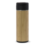 Gourde à double paroi finition bambou et couvercle rabattable 400ml couleur bois deuxième vue