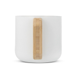 Tasse en céramique à double paroi avec anse effet bambou 330ml couleur blanc quatrière vue