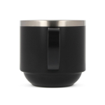 Tasse empilable à double paroi en céramique avec capacité de 300ml couleur noir quatrière vue