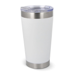 Gobelet thermique à emporter en céramique avec détails argentés 500ml couleur blanc