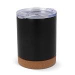 Gobelet en acier inoxydable à double paroi avec base en liège 350ml couleur noir