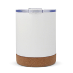 Gobelet en acier inoxydable à double paroi avec base en liège 350ml couleur blanc deuxième vue