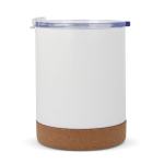 Gobelet en acier inoxydable à double paroi avec base en liège 350ml couleur blanc troisième vue