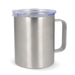 Tasse à emporter en céramique avec anse pour un transport facile 350ml couleur argenté