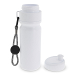 Gourde de sport sans BPA avec détail coloré et sangle 500ml couleur blanc troisième vue