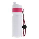 Gourde de sport sans BPA avec détail coloré et sangle 500ml couleur rose