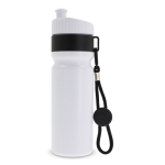 Gourde de sport sans BPA avec détail coloré et sangle 500ml couleur blanc/noir