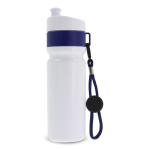 Gourde de sport sans BPA avec détail coloré et sangle 500ml couleur bleu foncé