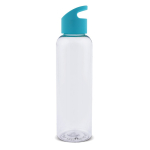 Gourde en RPET transparente avec poignée géométrique colorée 600ml couleur turquoise